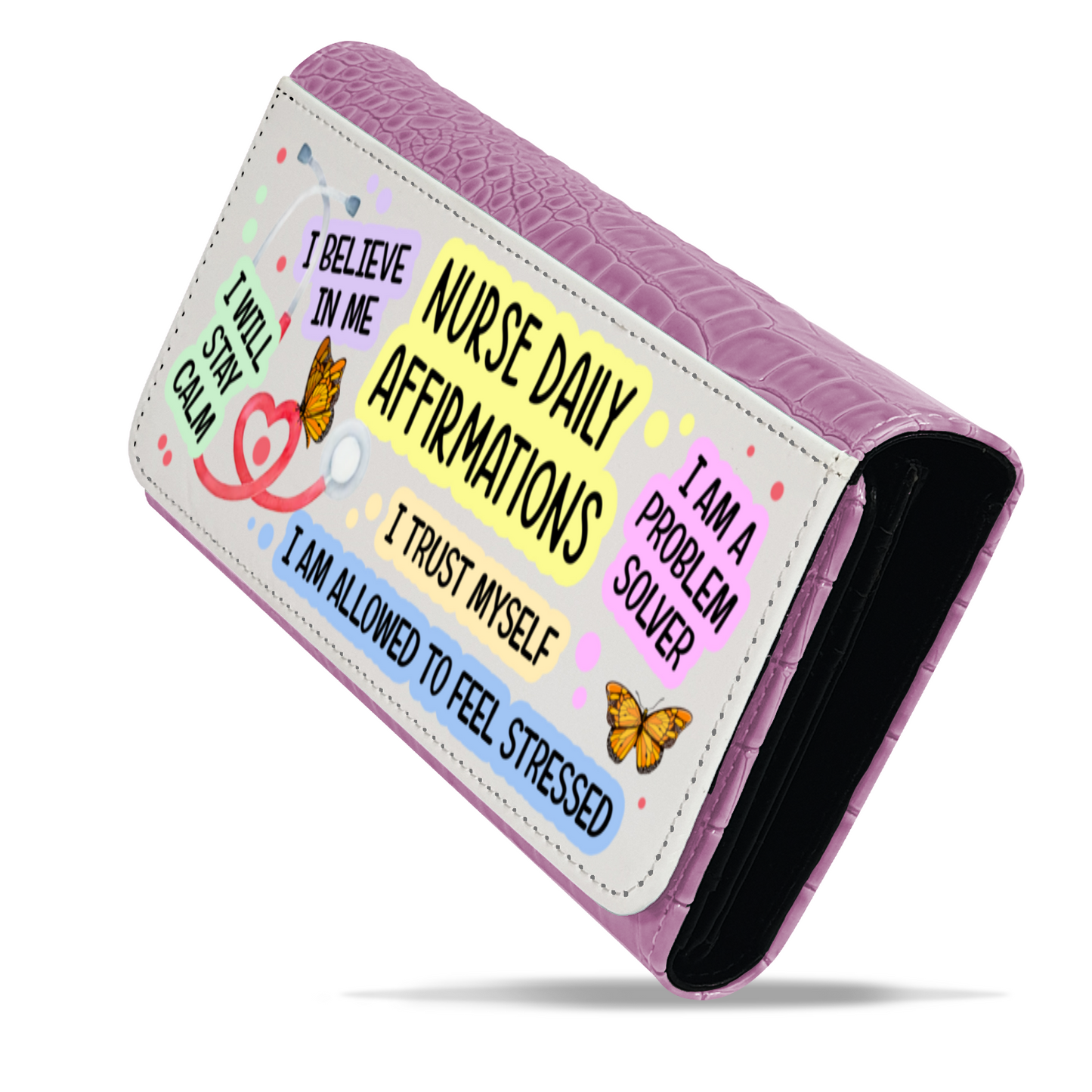 Nurse Daily Affirmations - Faux Crocodile Skin Faux Ladies Purse