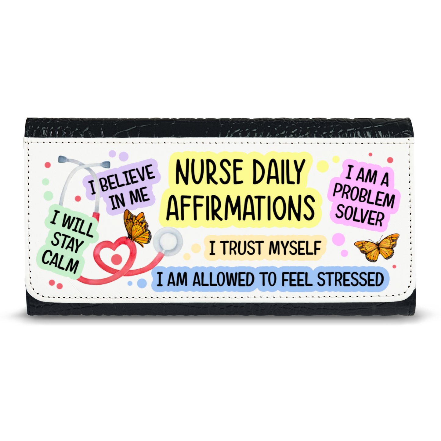 Nurse Daily Affirmations - Faux Crocodile Skin Faux Ladies Purse