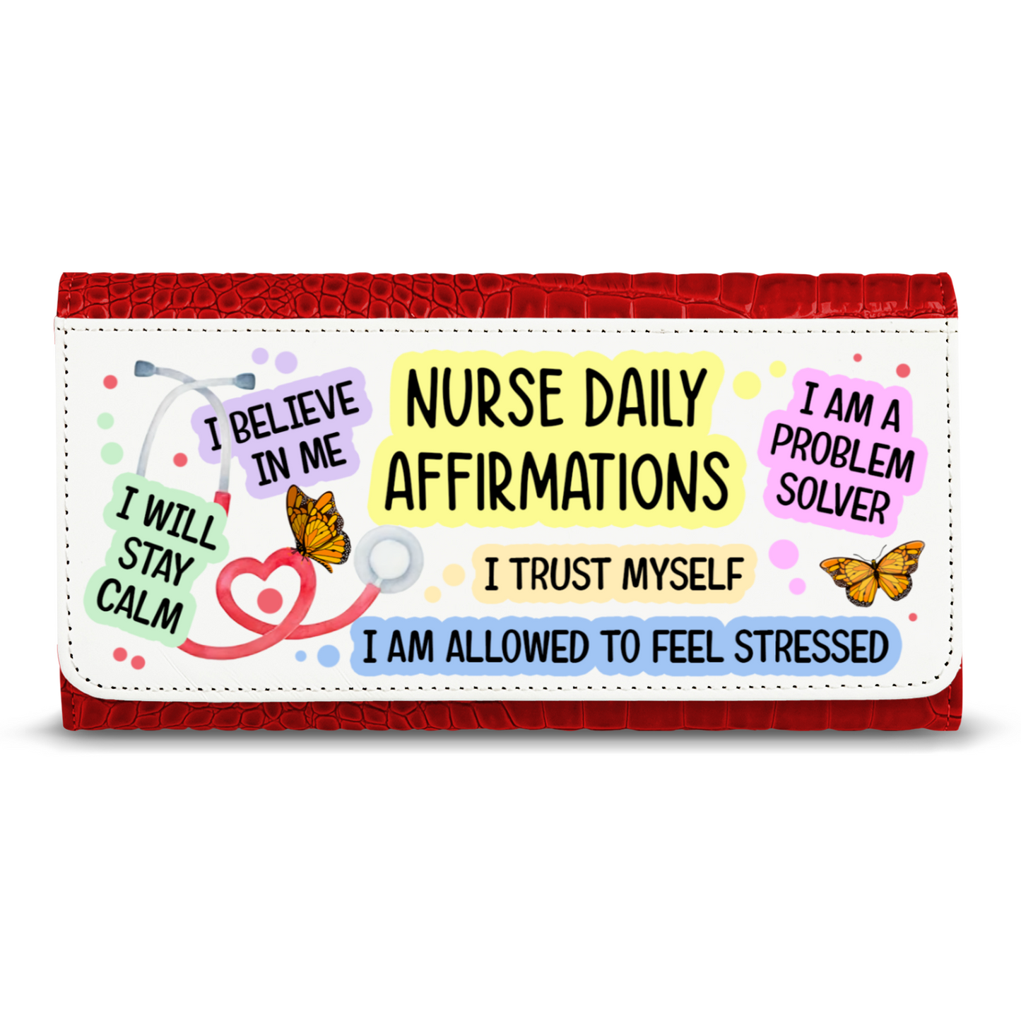 Nurse Daily Affirmations - Faux Crocodile Skin Faux Ladies Purse