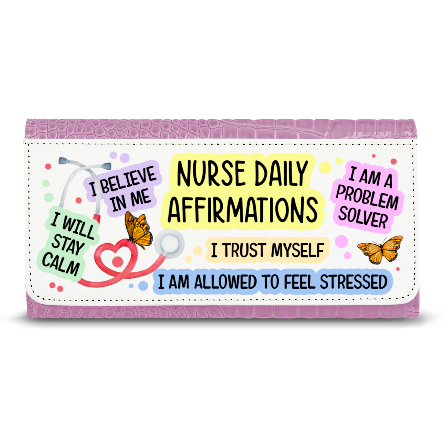 Nurse Daily Affirmations - Faux Crocodile Skin Faux Ladies Purse