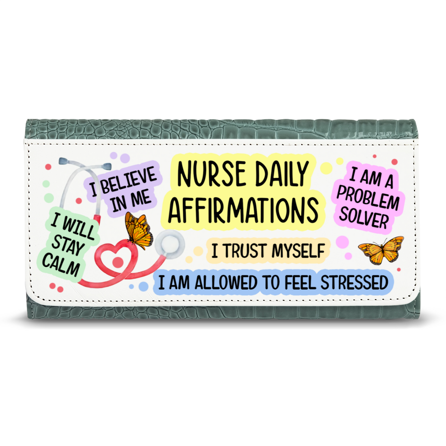 Nurse Daily Affirmations - Faux Crocodile Skin Faux Ladies Purse