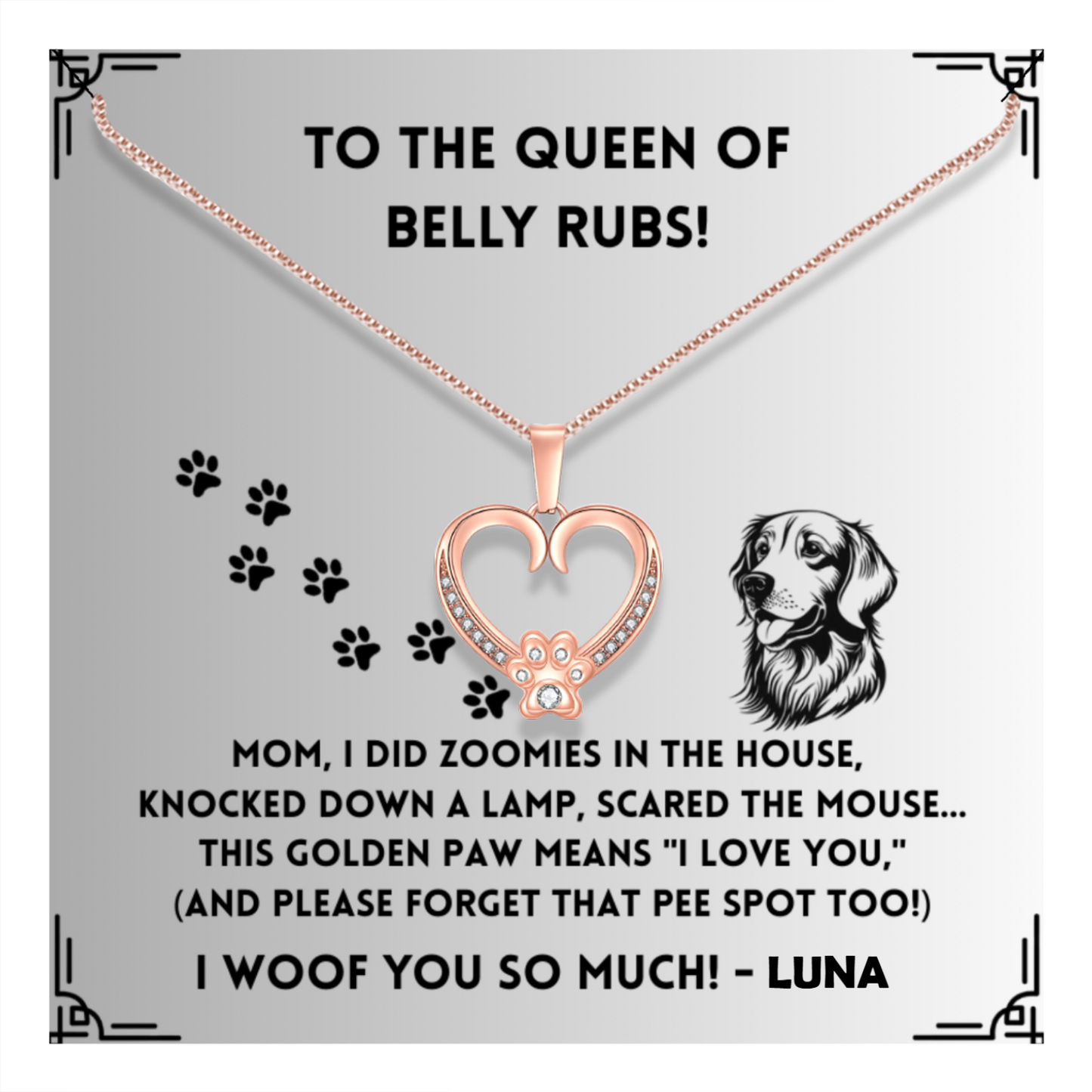 I did Zoomies - Paw Heart Pendant