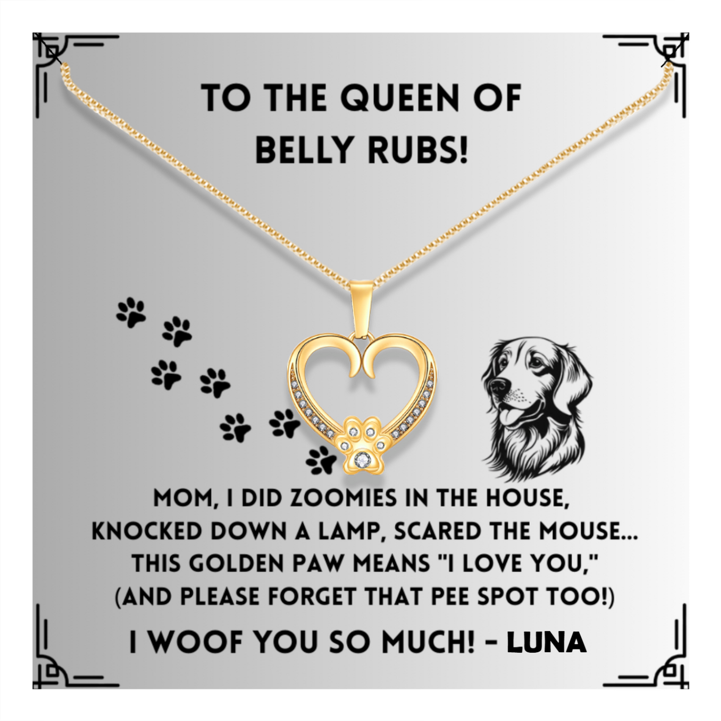 I did Zoomies - Paw Heart Pendant