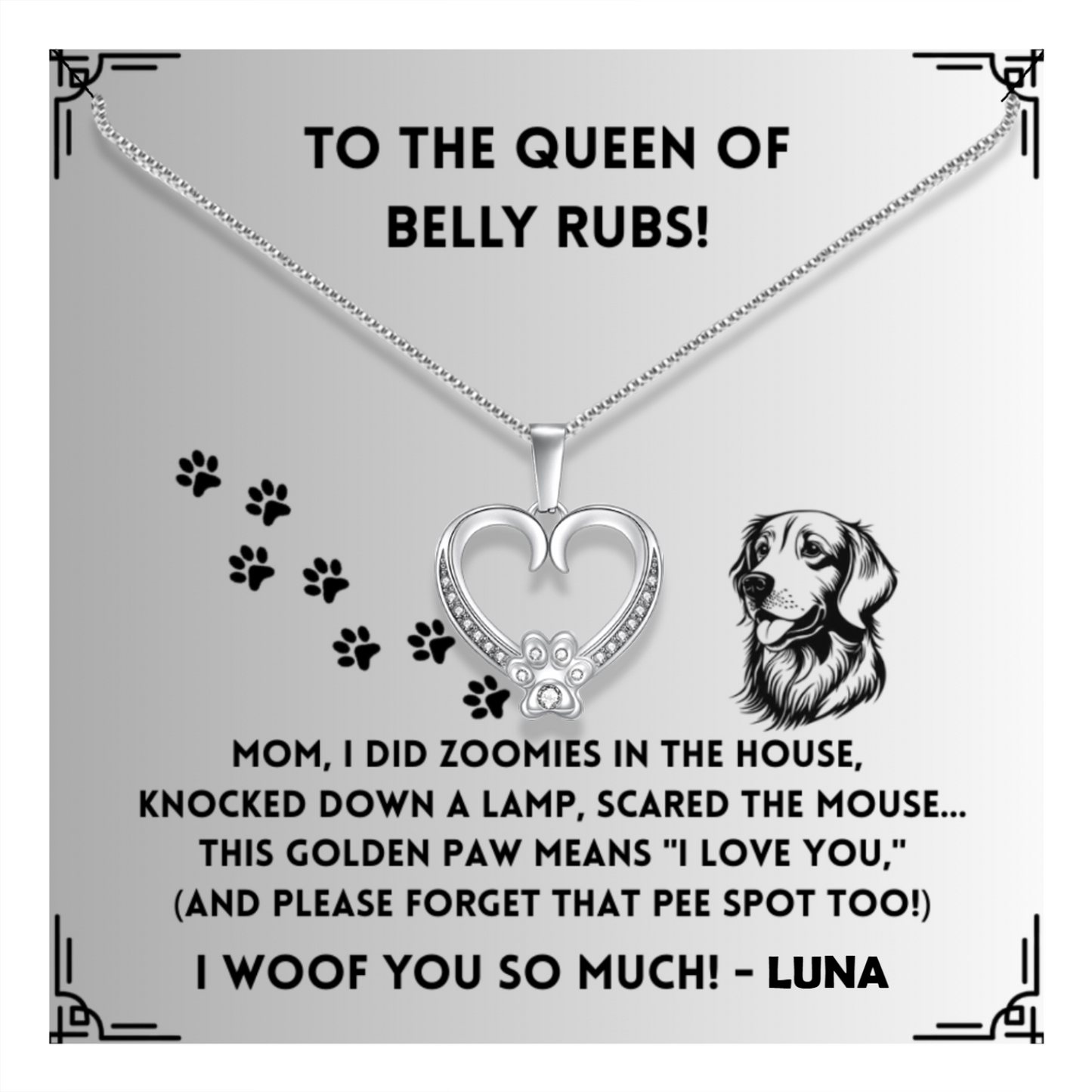 I did Zoomies - Paw Heart Pendant