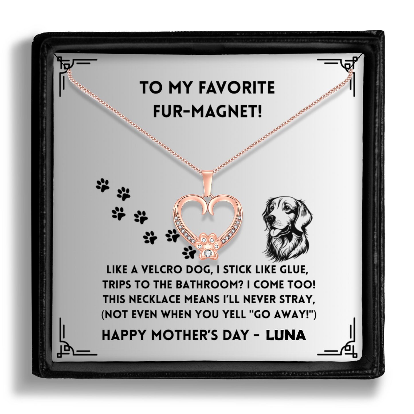 Like A Velcro Dog - Paw Heart Pendant