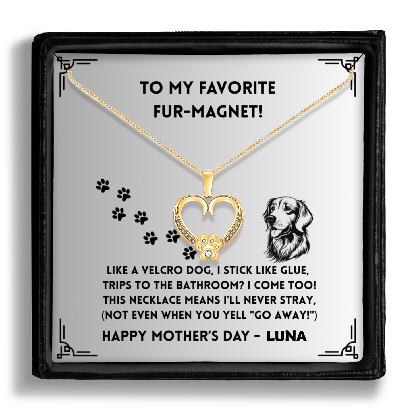 Like A Velcro Dog - Paw Heart Pendant