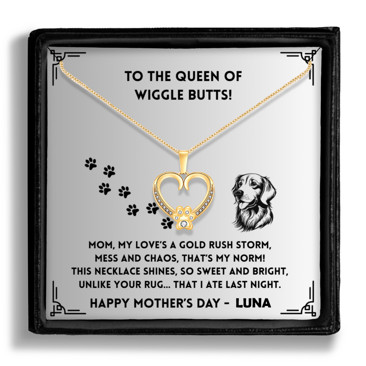 My Love's A Gold Rush - Paw Heart Pendant