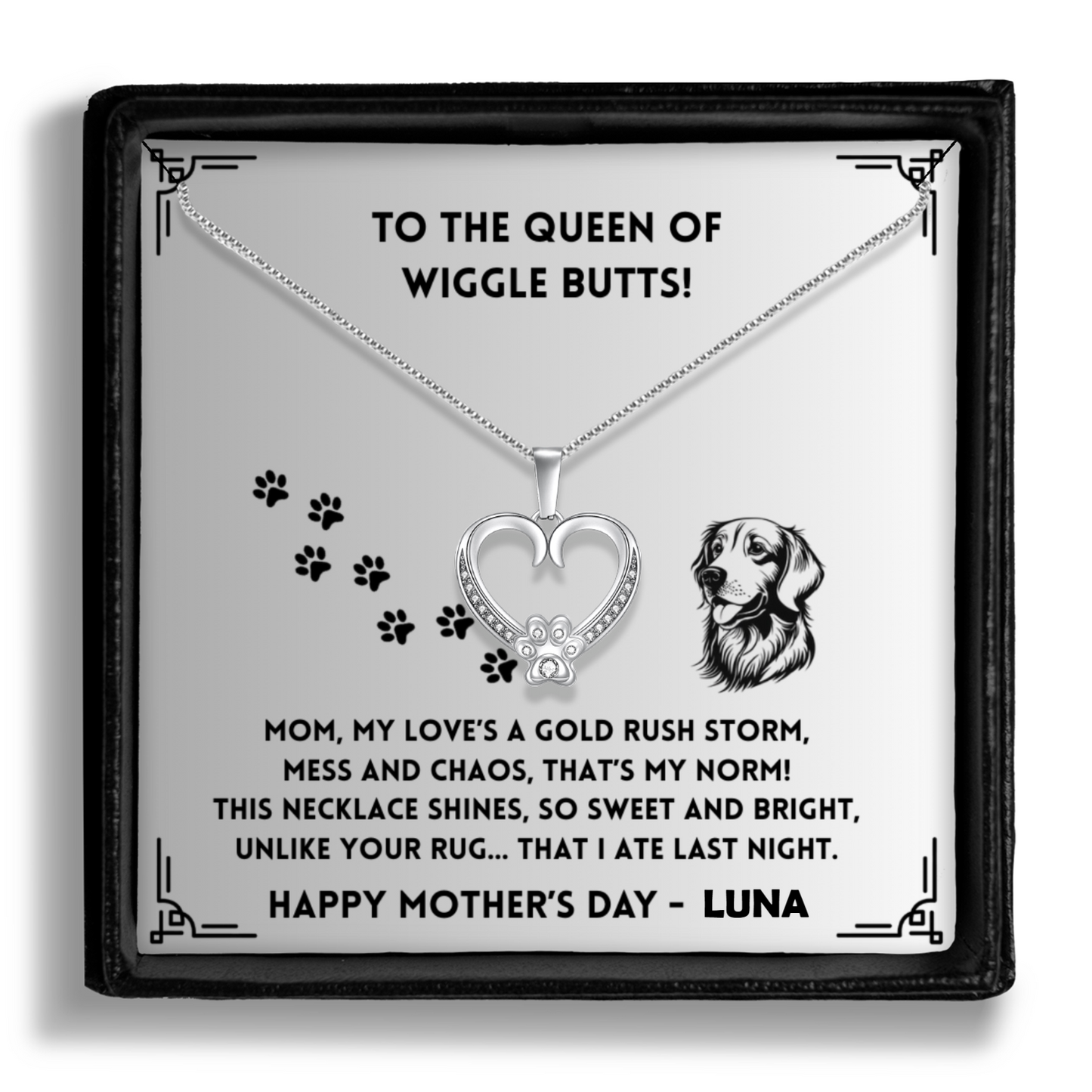 My Love's A Gold Rush - Paw Heart Pendant