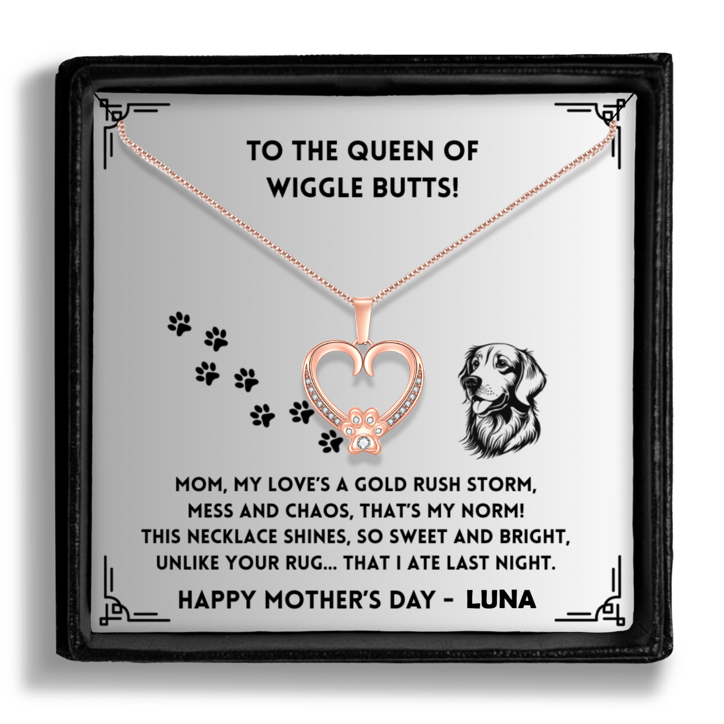 My Love's A Gold Rush - Paw Heart Pendant