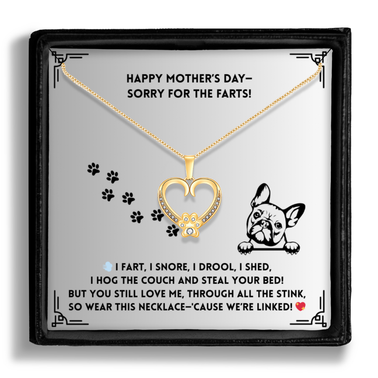 I Snore I Drool - Paw Heart Pendant