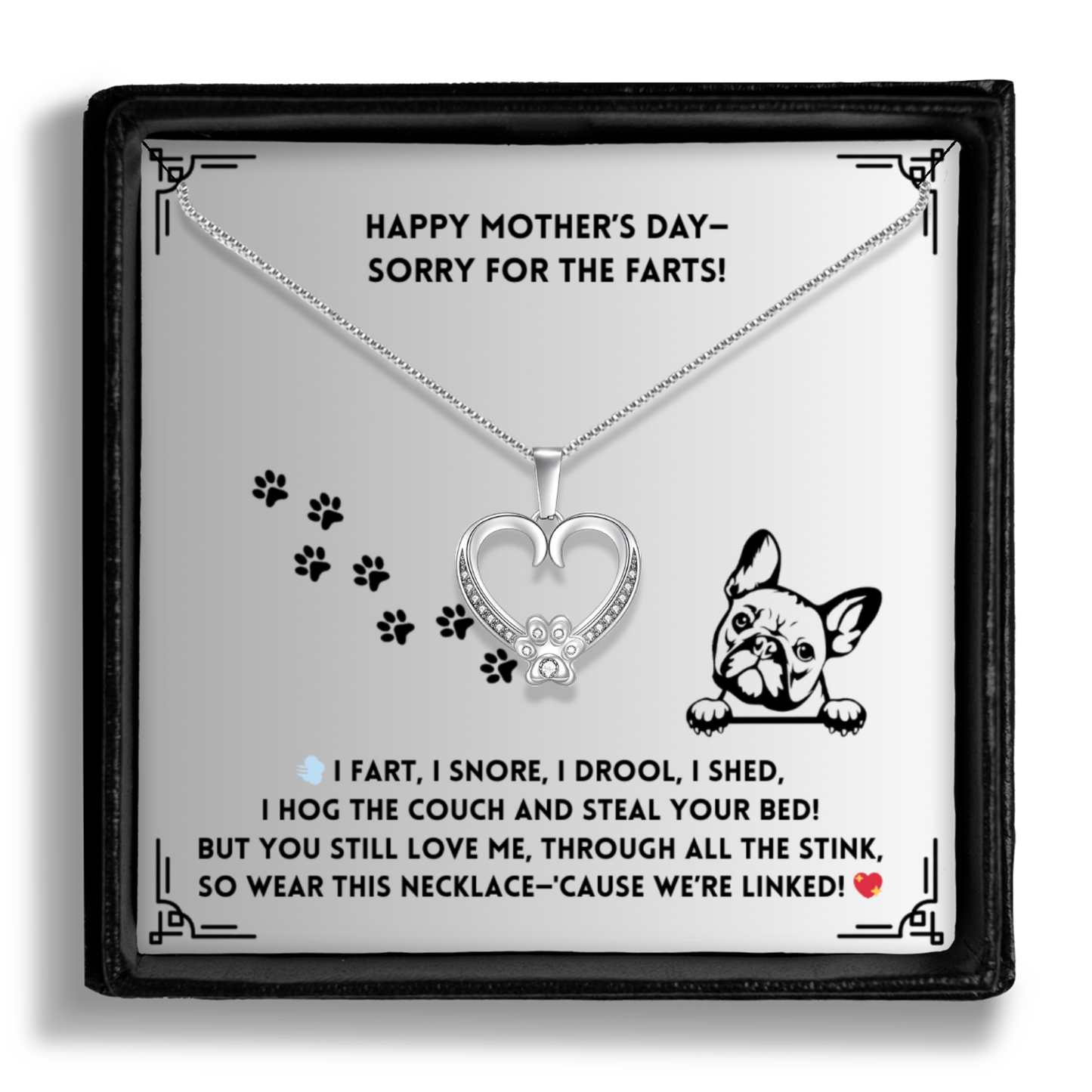 I Snore I Drool - Paw Heart Pendant