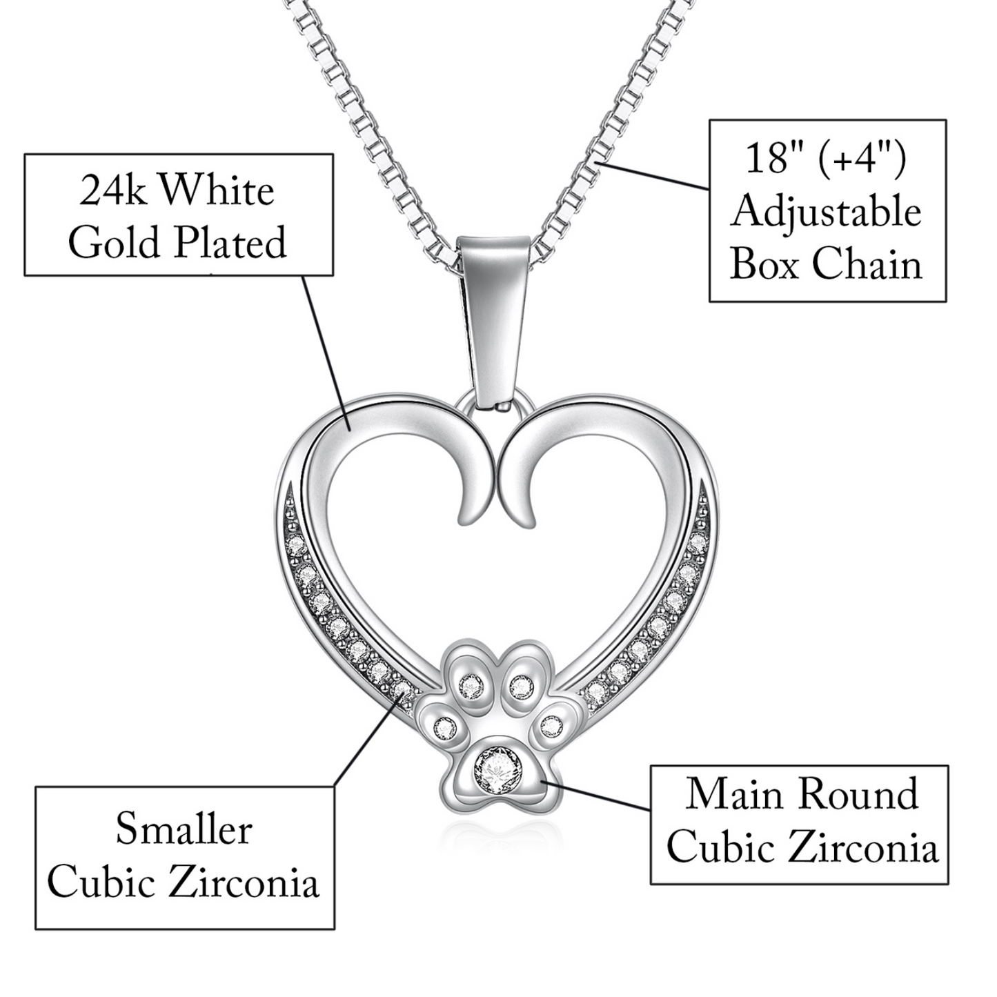 You Shower I Watch - Paw Heart Pendant