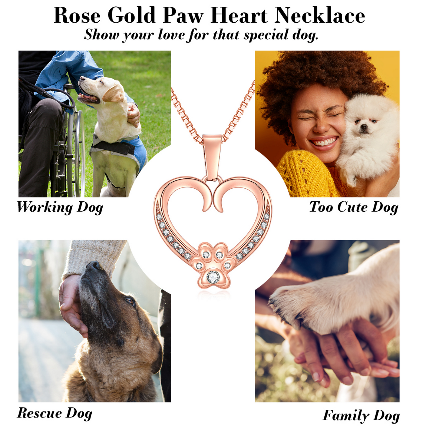 You Shower I Watch - Paw Heart Pendant