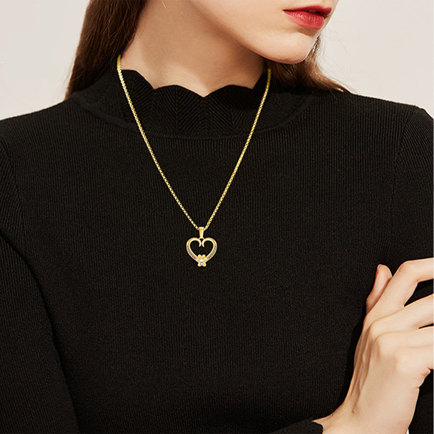 You Shower I Watch - Paw Heart Pendant