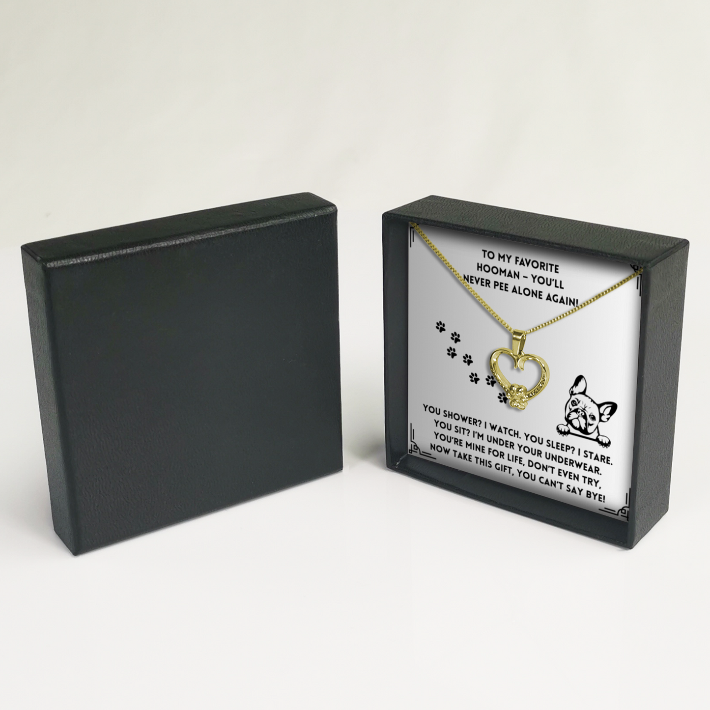 You Shower I Watch - Paw Heart Pendant