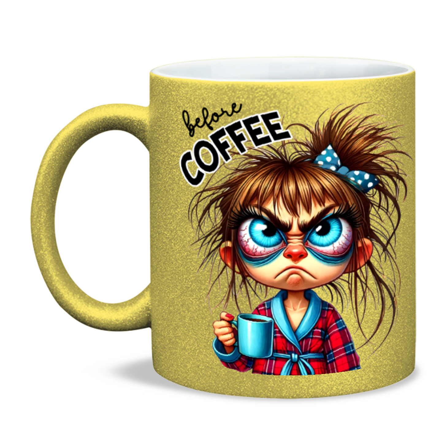 Before & After Coffee - 11oz Ceramic Sparkling Mugs