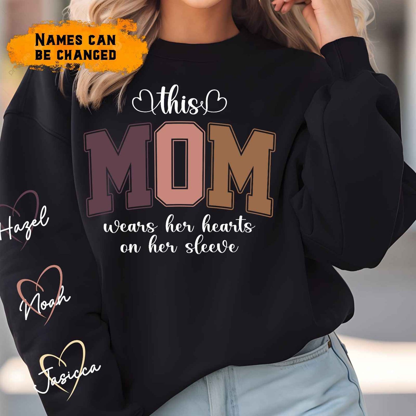 This Grandma wear her Hearts - Personalized gifts for Grandma Or Mom