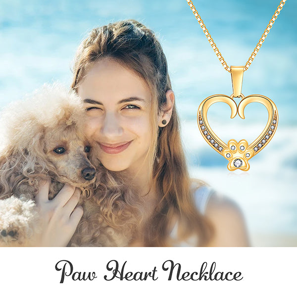 I'm a Golden Goofball - Paw Heart Pendant
