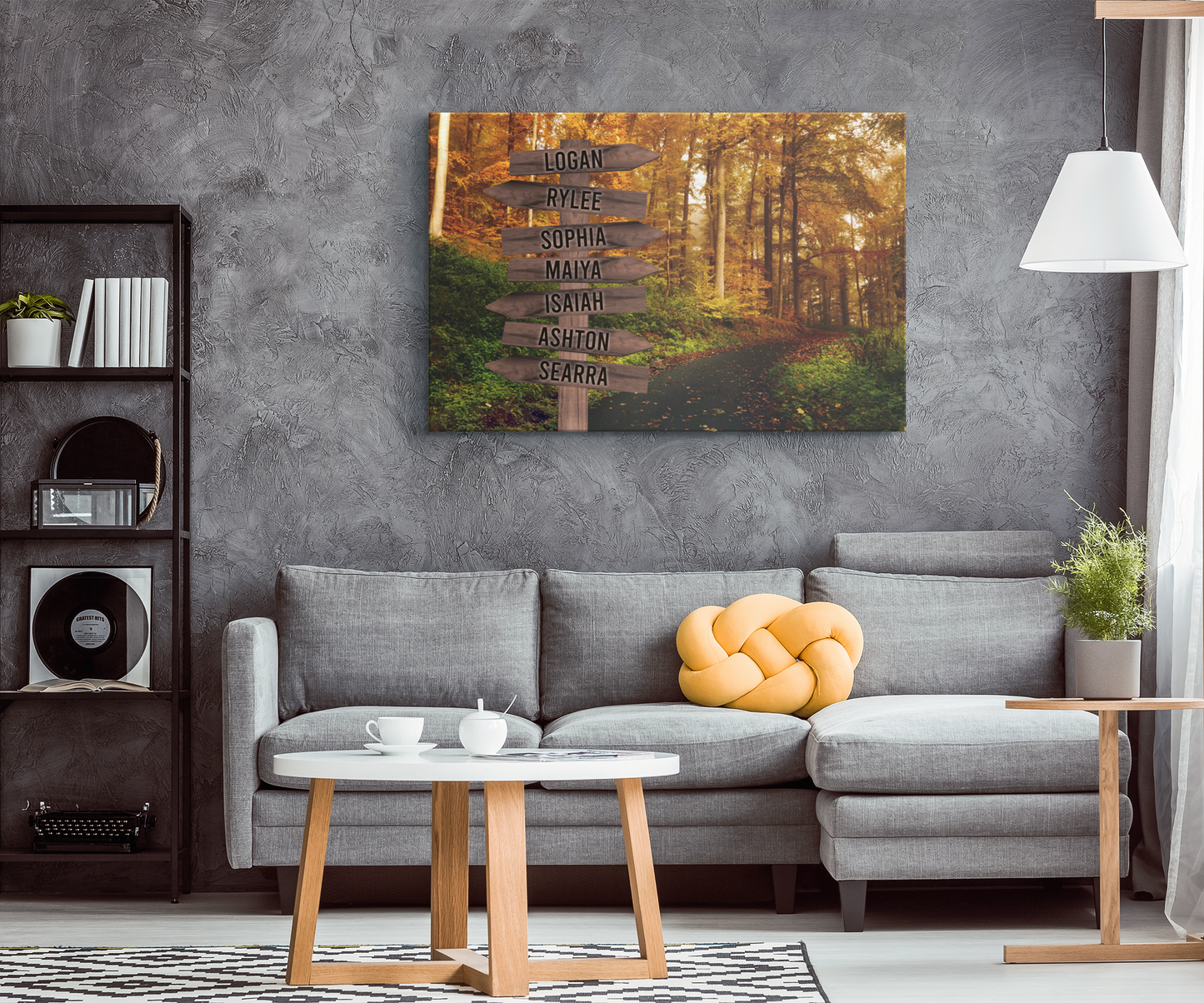 Forest Family Names Signpost Canvas Print | Personalized Framed Canvas Art - Touch Of Divine
