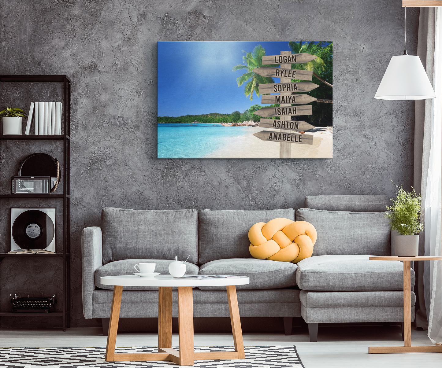 Beach Family Names Signpost Canvas Print | Personalized Framed Canvas Art - Touch Of Divine