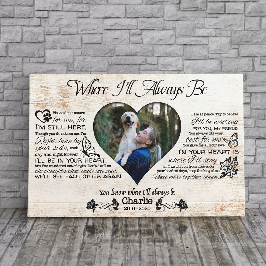 Dog Memorial Passing Gift Canvas Personalized Pet Loss Gifts | dog mom gift | Pet Bereavement Gift | Pet Sympathy Gift | Pet Loss Frame - Touch Of Divine
