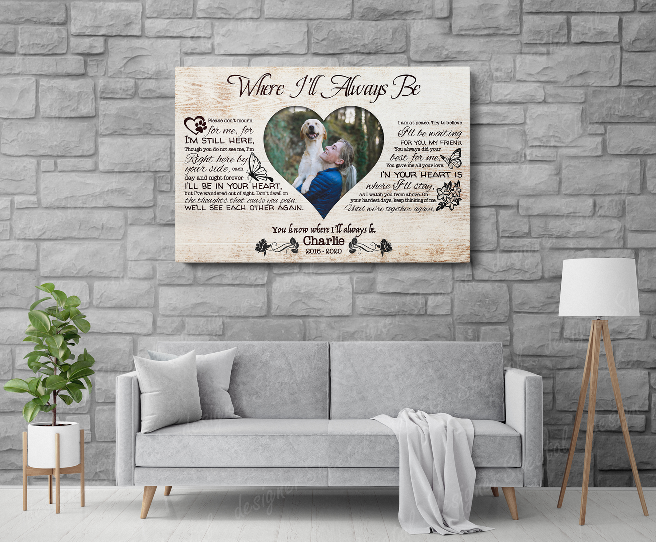 Dog Memorial Passing Gift Canvas Personalized Pet Loss Gifts | dog mom gift | Pet Bereavement Gift | Pet Sympathy Gift | Pet Loss Frame - Touch Of Divine
