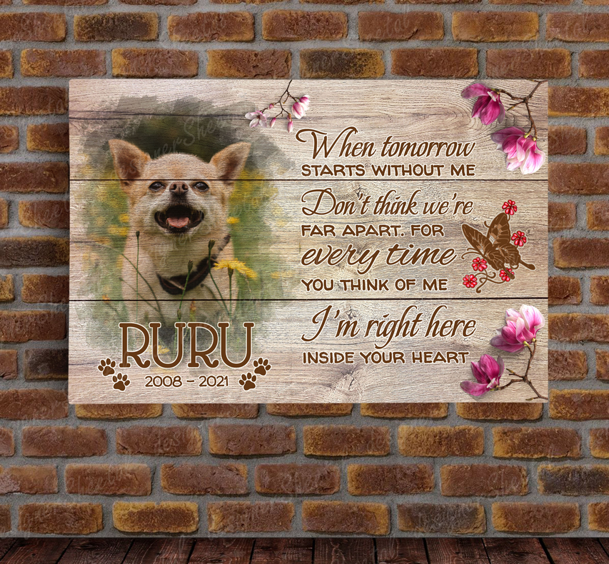 Dog Memorial Passing Gift Canvas Personalized Pet Loss Gifts | dog mom gift | Pet Bereavement Gift | Pet Sympathy Gift | Pet Loss Frame - Touch Of Divine