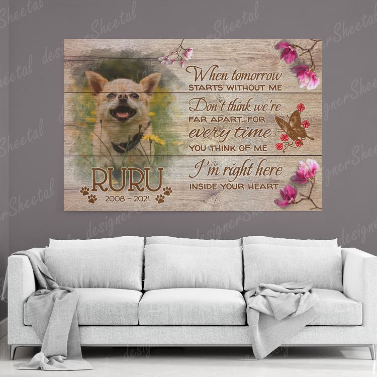Dog Memorial Passing Gift Canvas Personalized Pet Loss Gifts | dog mom gift | Pet Bereavement Gift | Pet Sympathy Gift | Pet Loss Frame - Touch Of Divine