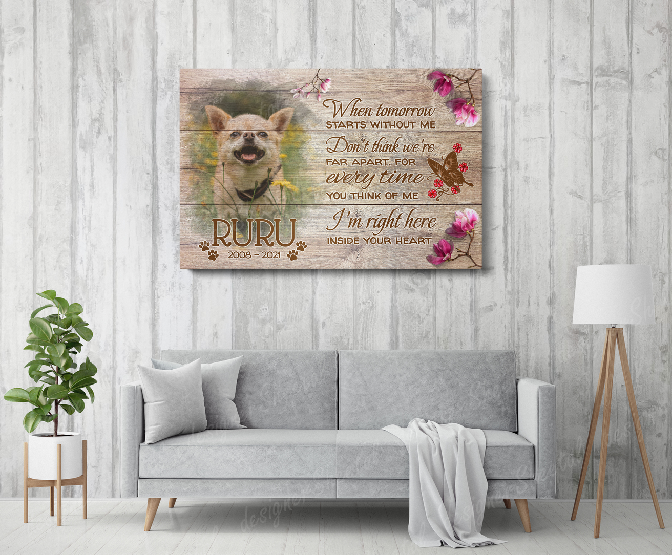 Dog Memorial Passing Gift Canvas Personalized Pet Loss Gifts | dog mom gift | Pet Bereavement Gift | Pet Sympathy Gift | Pet Loss Frame - Touch Of Divine