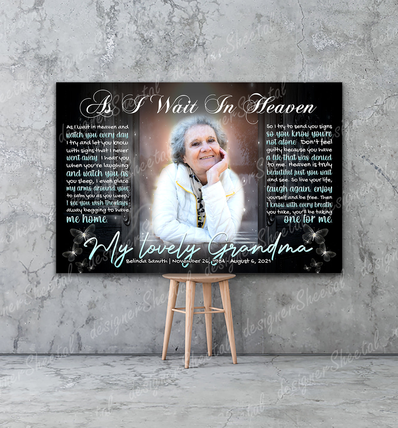 As I wait In Heaven Canvas Print | Personalized Framed Canvas Art (NO PREVIEW) - Touch Of Divine