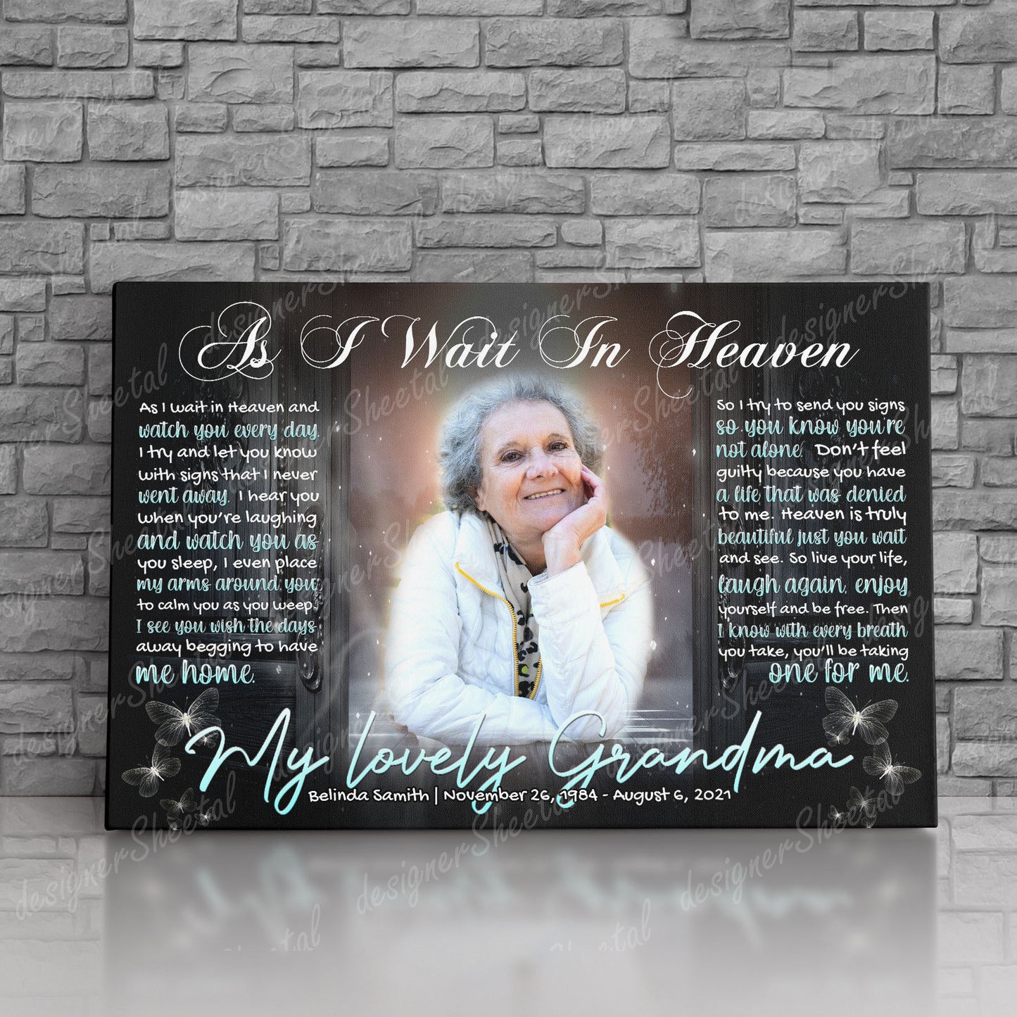 As I wait In Heaven Canvas Print | Personalized Framed Canvas Art (NO PREVIEW) - Touch Of Divine