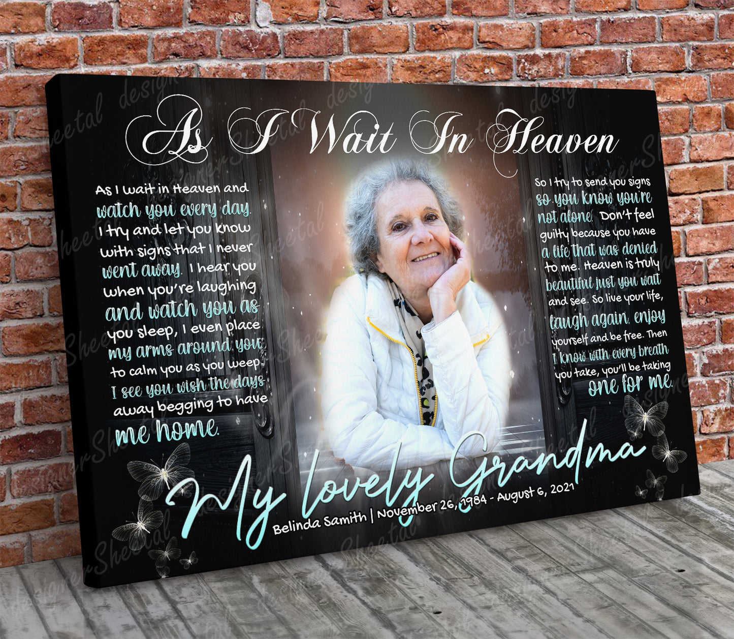 As I wait In Heaven Canvas Print | Personalized Framed Canvas Art (NO PREVIEW) - Touch Of Divine