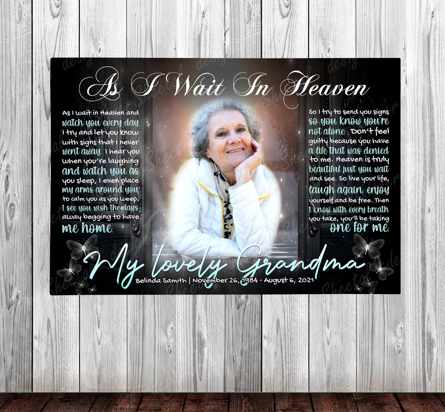 As I wait In Heaven Canvas Print | Personalized Framed Canvas Art (NO PREVIEW) - Touch Of Divine