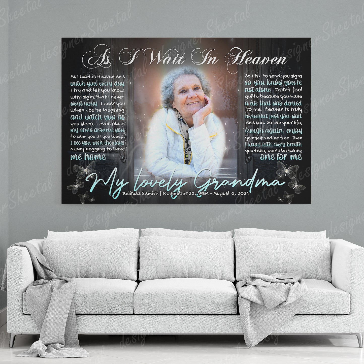 As I wait In Heaven Canvas Print | Personalized Framed Canvas Art (NO PREVIEW) - Touch Of Divine