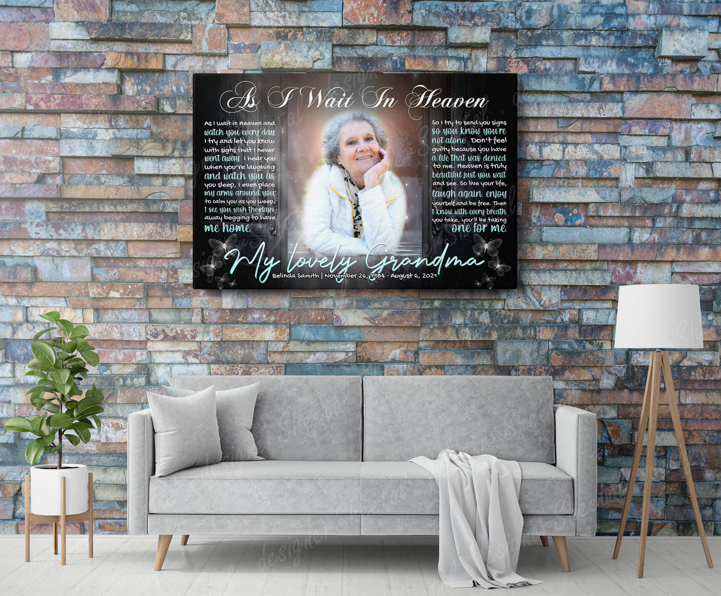 As I wait In Heaven Canvas Print | Personalized Framed Canvas Art (NO PREVIEW) - Touch Of Divine