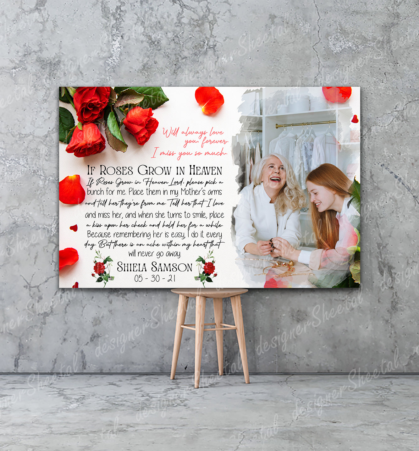 If Roses Grow In Heaven Canvas Print | Personalized Framed Canvas Art (NO PREVIEW) - Touch Of Divine