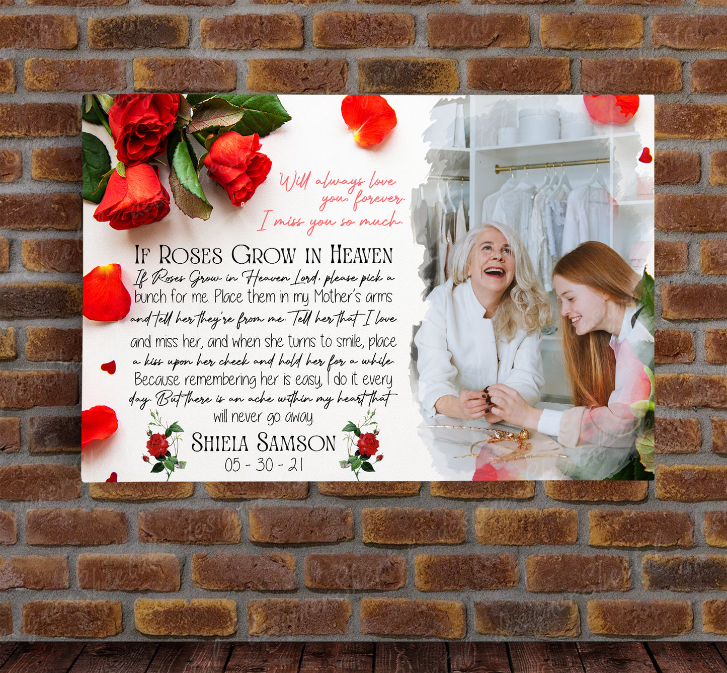 If Roses Grow In Heaven Canvas Print | Personalized Framed Canvas Art (NO PREVIEW) - Touch Of Divine