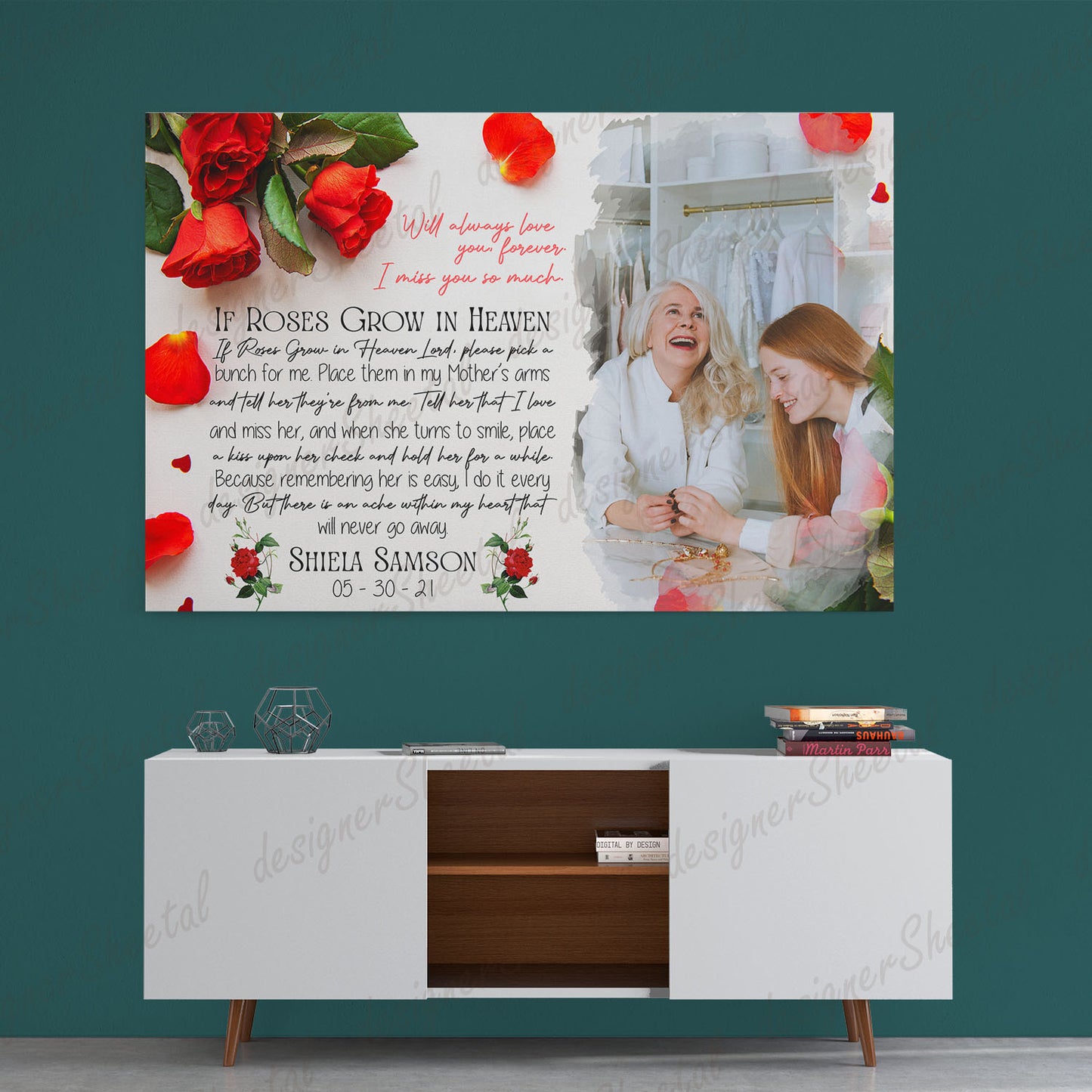 If Roses Grow In Heaven Canvas Print | Personalized Framed Canvas Art (NO PREVIEW) - Touch Of Divine