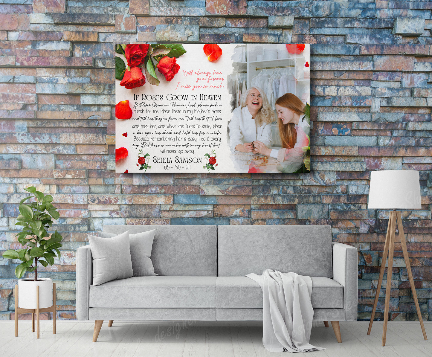 If Roses Grow In Heaven Canvas Print | Personalized Framed Canvas Art (NO PREVIEW) - Touch Of Divine