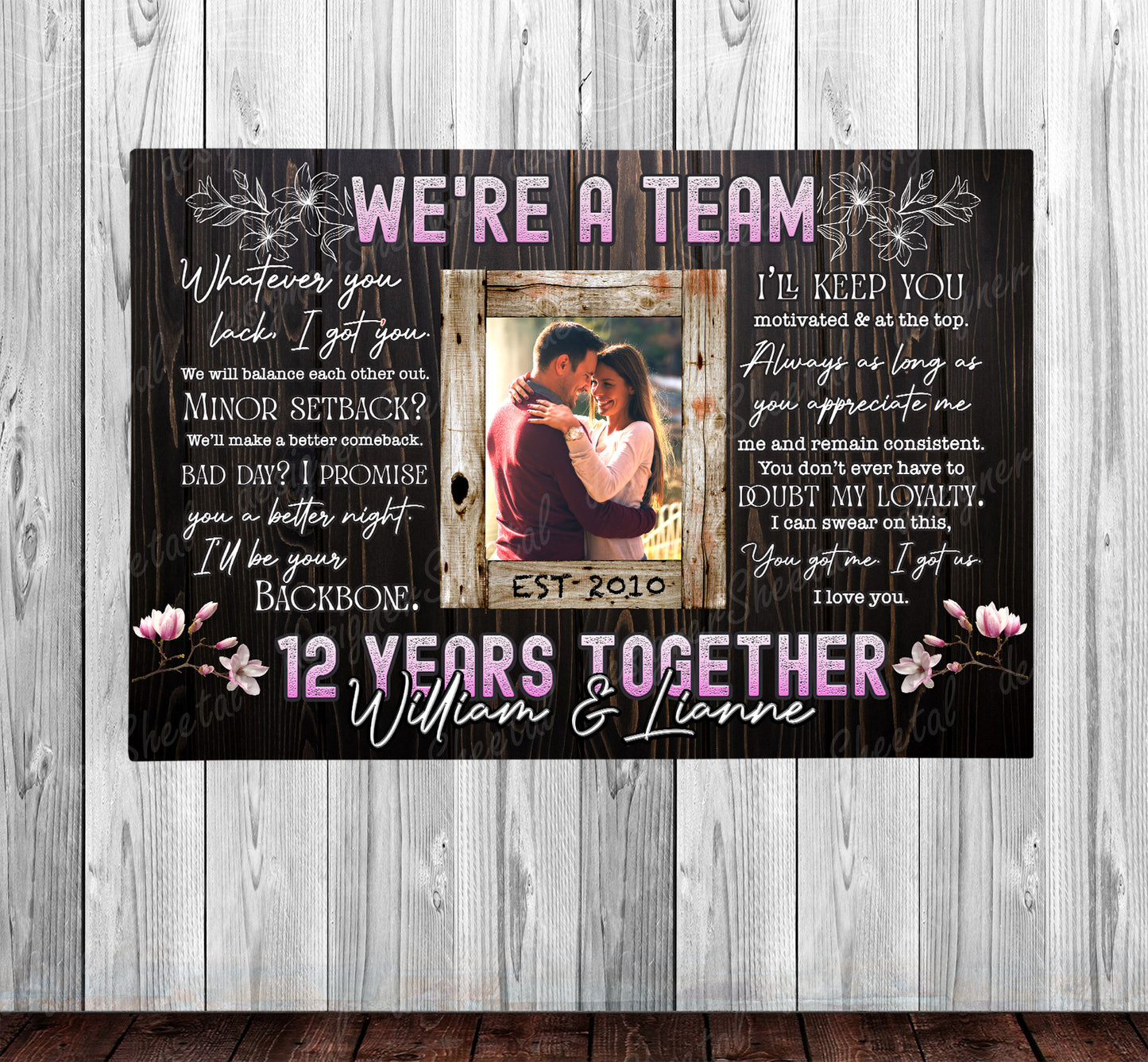 We are a Team | Personalized Framed Canvas Art - Touch Of Divine