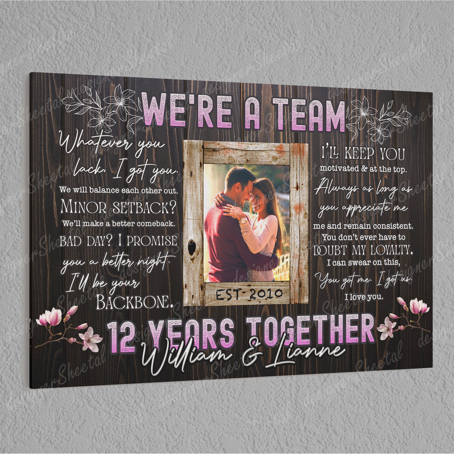 We are a Team | Personalized Framed Canvas Art - Touch Of Divine