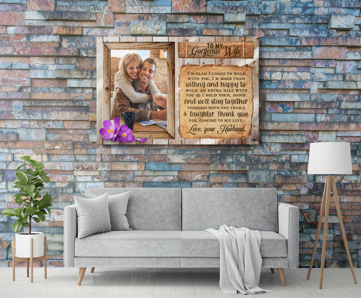 To My Gorgeous Wife Canvas Print | Personalized Framed Canvas Art (NO PREVIEW) - Touch Of Divine