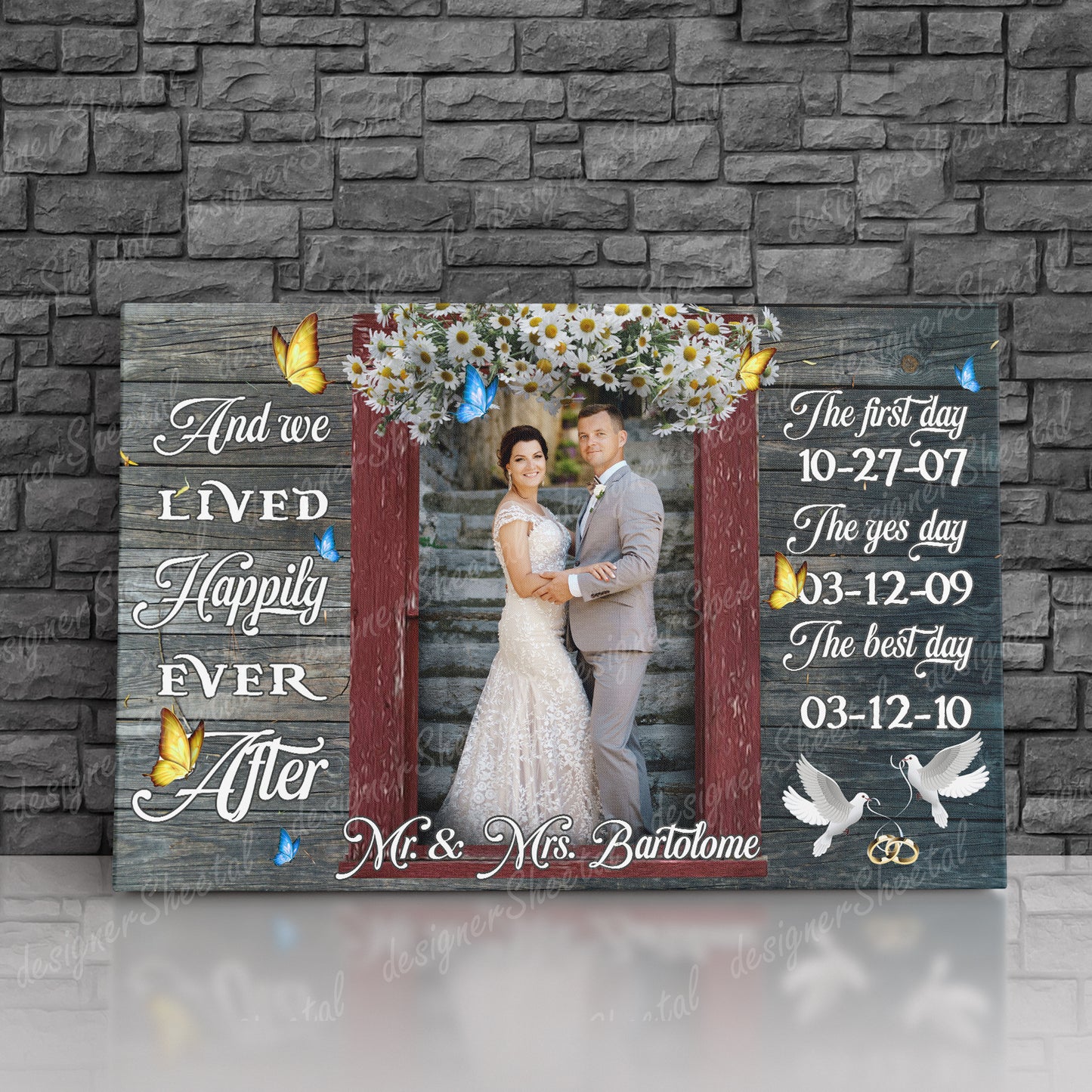 And We Lived Happily Ever After Canvas Print | Personalized Framed Canvas Art (NO PREVIEW) - Touch Of Divine