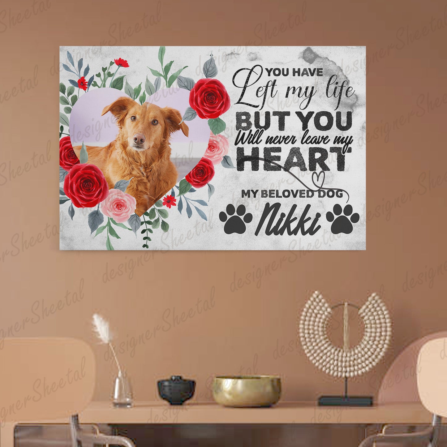 Dog Memorial Passing Gift Canvas Personalized Pet Loss Gifts | dog mom gift | Pet Bereavement Gift | Pet Sympathy Gift | Pet Loss Frame - Touch Of Divine