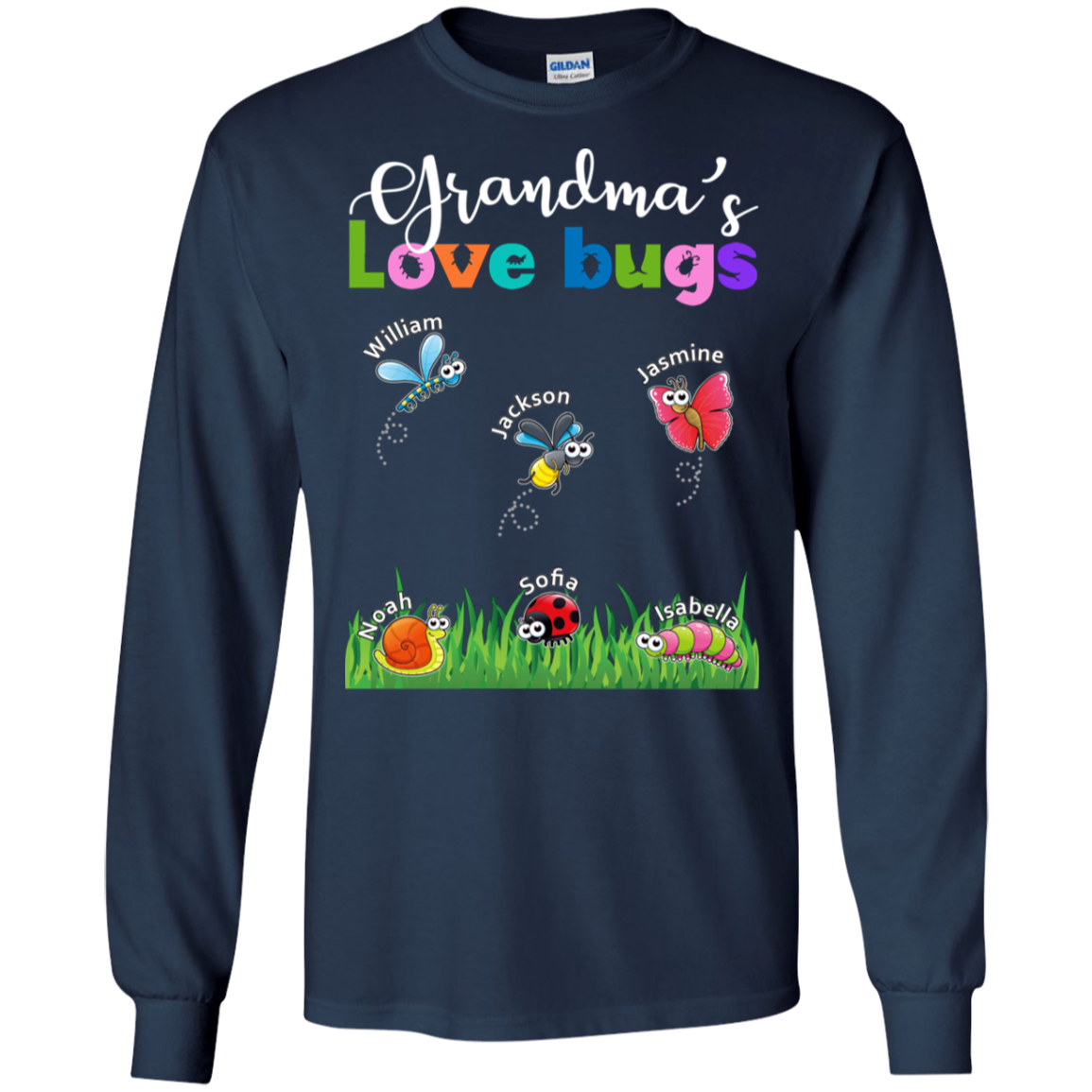 Grandma Love Bugs Personalized - Personalized gifts for Grandma Or Mom