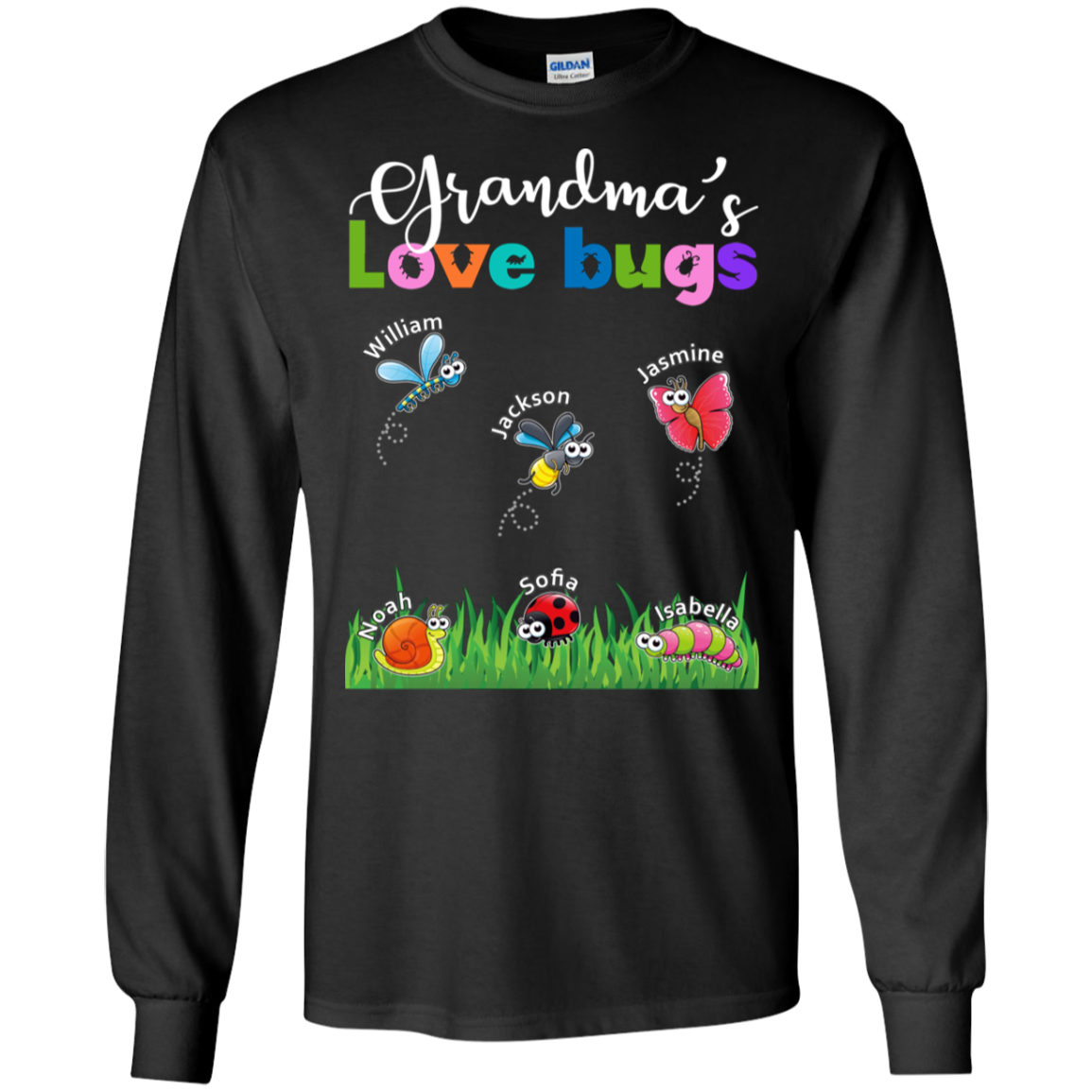 Grandma Love Bugs Personalized - Personalized gifts for Grandma Or Mom