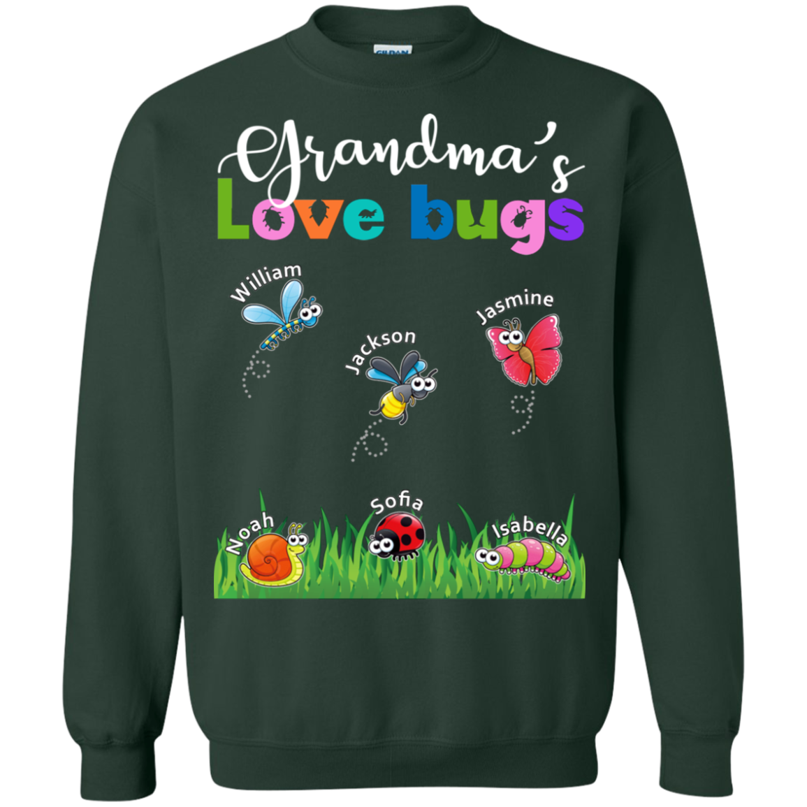 Grandma Love Bugs Personalized - Personalized gifts for Grandma Or Mom