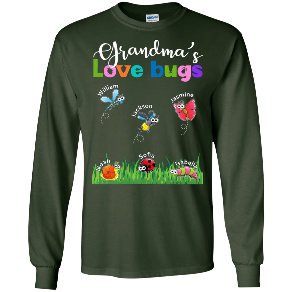 Grandma Love Bugs Personalized - Personalized gifts for Grandma Or Mom