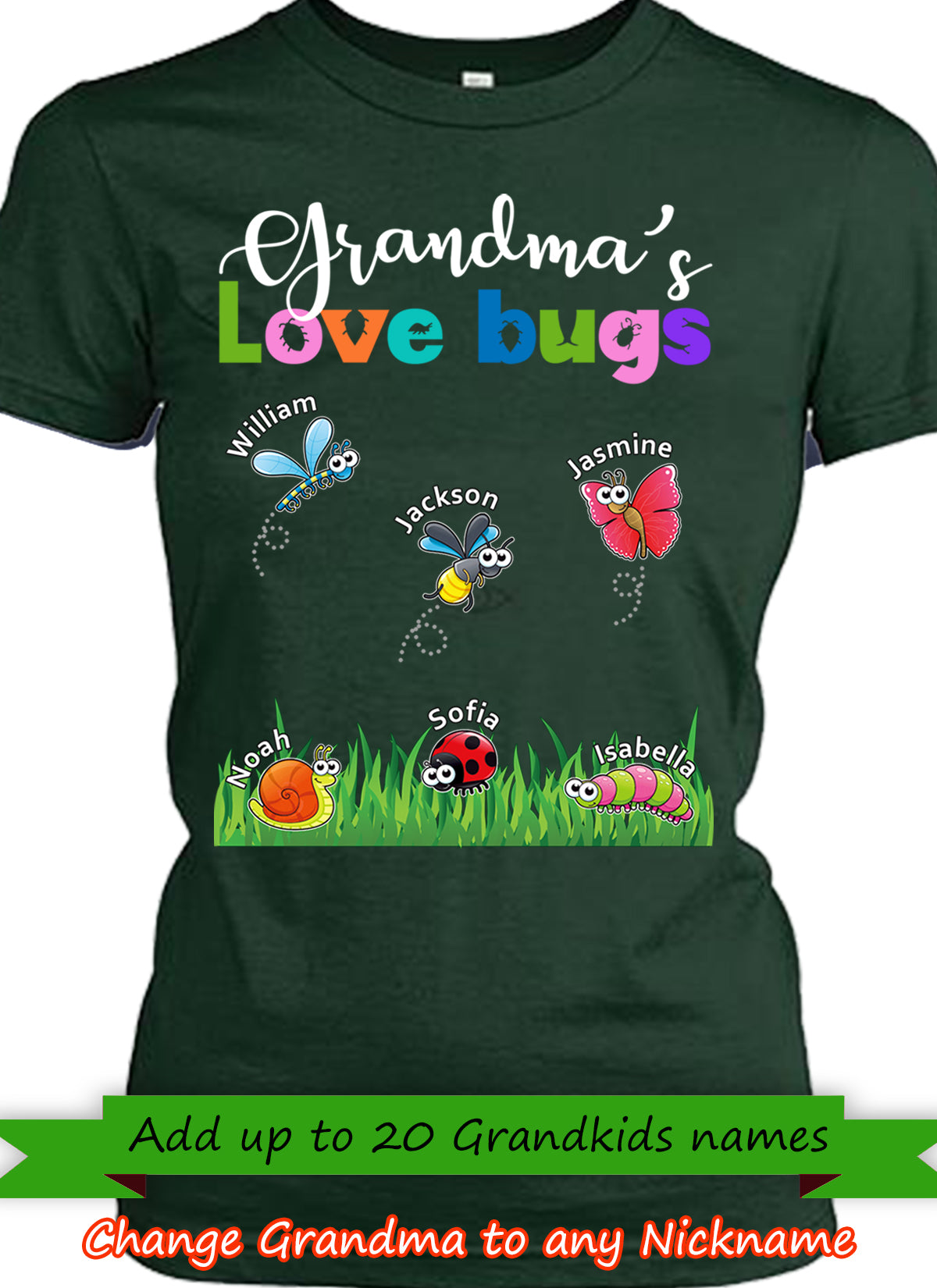 Grandma Love Bugs Personalized - Personalized gifts for Grandma Or Mom