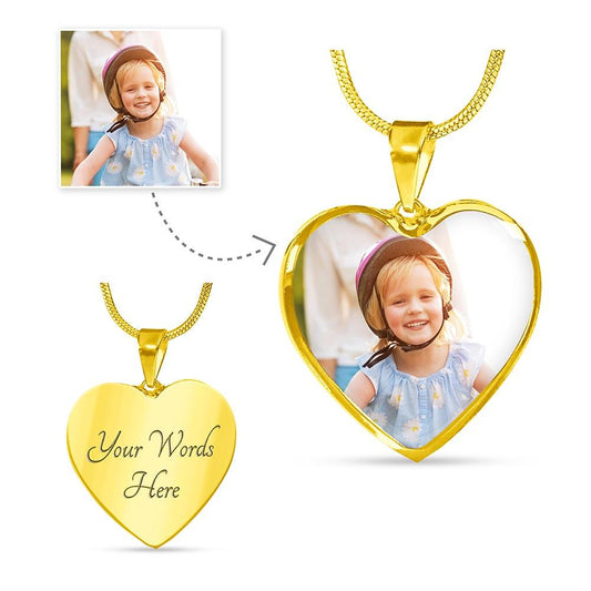 Premium Photo Heart Necklace - Upload Your Own Photo - Touch Of Divine
